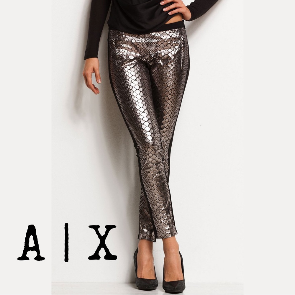 COPY - Armani Exchange A|X Black & Gold Snake Print Pants
